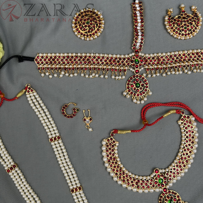 Bharatanatyam Dance Jewellery - Round & V Full Set RG Kemp image 1