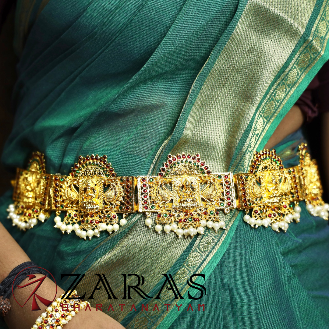 Bharatanatyam Dance Jewellery - Lakshmi & Peacock Hip Belt AR RG Kemp (Ottiyanam) image 0