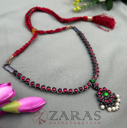 Bharatanatyam Dance Jewellery Black - Necklace 1 L Attigai RG Kemp Beads image 1