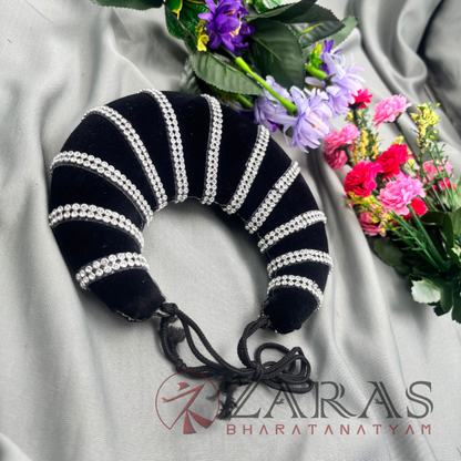 Bharatanatyam Dance Hair Accessories - Plastic Head Arch Silver Stone (2 Line) image 1