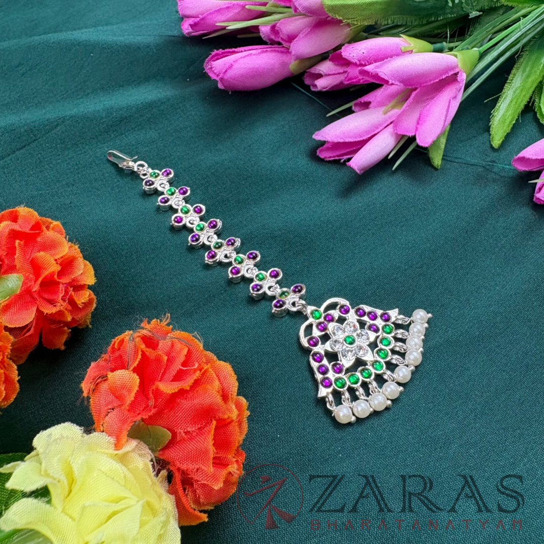 Bharatanatyam Dance Silver Jewellery - Leaf PG Kemp Netti Chutti Beads image 1