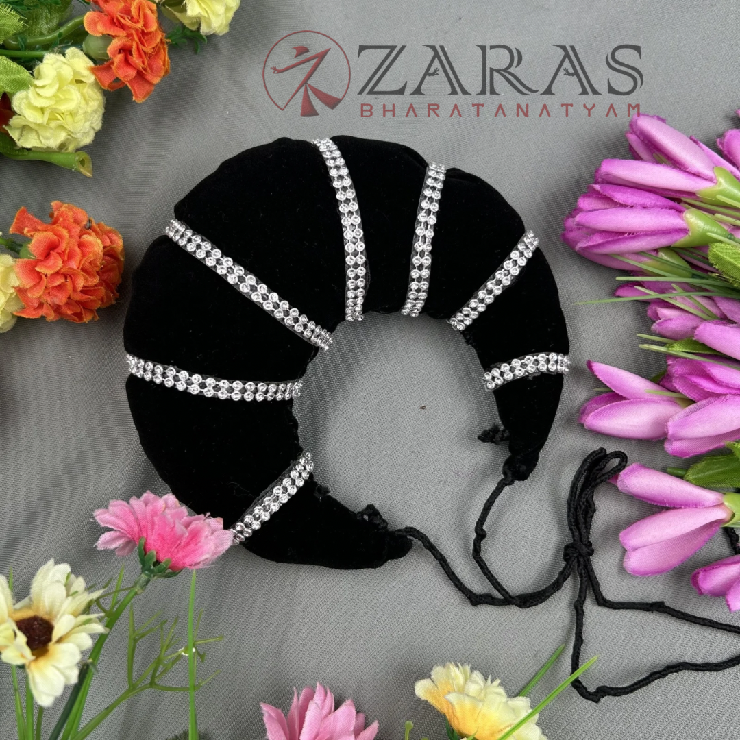 Bharatanatyam Dance Hair Accessories - Soft Head Arch White Stone (2 Line) image 1