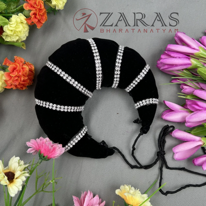 Bharatanatyam Dance Hair Accessories - Soft Head Arch White Stone (2 Line) image 1