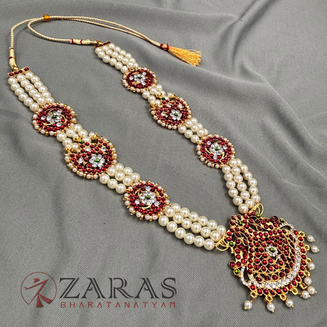 Bharatanatyam Dance Jewellery - Haaram Sun & Moon Design RG Kemp CS image 3