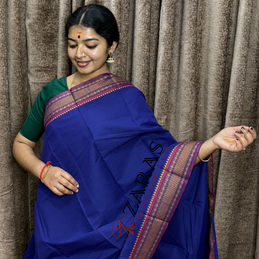 Bharatanatyam Dance Practice Saree - D Blue Mus Diamond Double Coin image 0