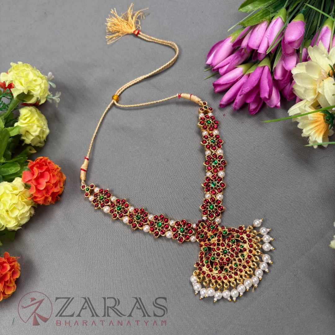 Bharatanatyam Dance Jewellery Necklace - Flower RG Kemp CS Beads image 0