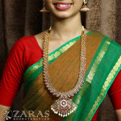 Bharatanatyam Dance Jewellery - Manga CS RG Kemp Haaram / Long Chain image 0