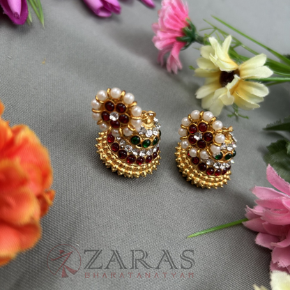 Bharatanatyam Dance Jewellery - 4L RG Kemp Jimiki with Kammal image 2