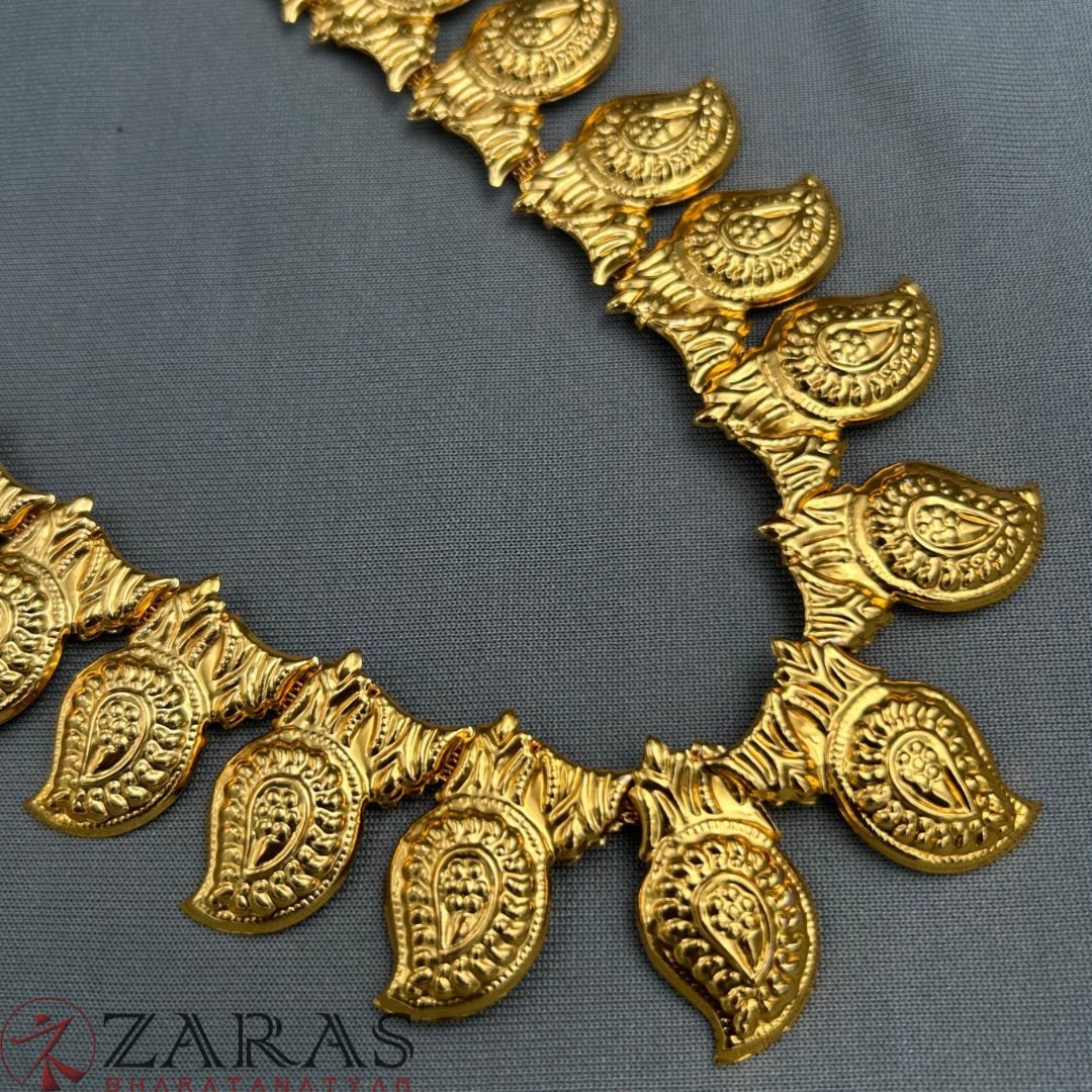Bharatanatyam Dance Jewellery - Manga Full Gold Haaram / Long Chain image 3