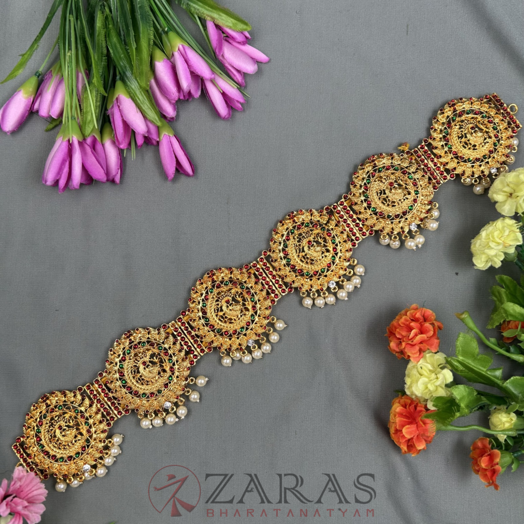 Bharatanatyam Dance Jewellery - Peacock Hip Belt RG Kemp CS (Ottiyanam) image 0