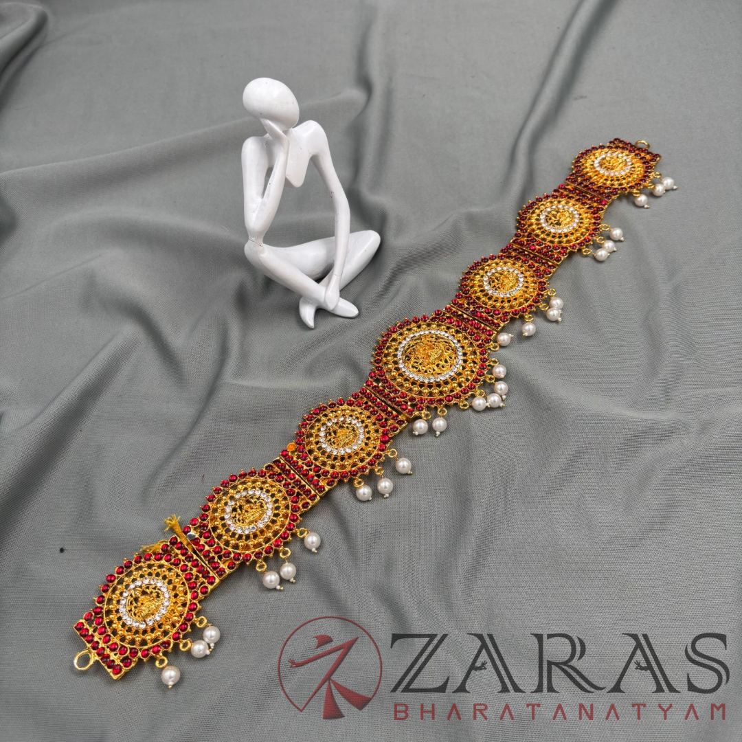 Bharatanatyam Dance Jewellery - Lakshmi RS Hip Belt Kemp CS (Ottiyanam) image 3