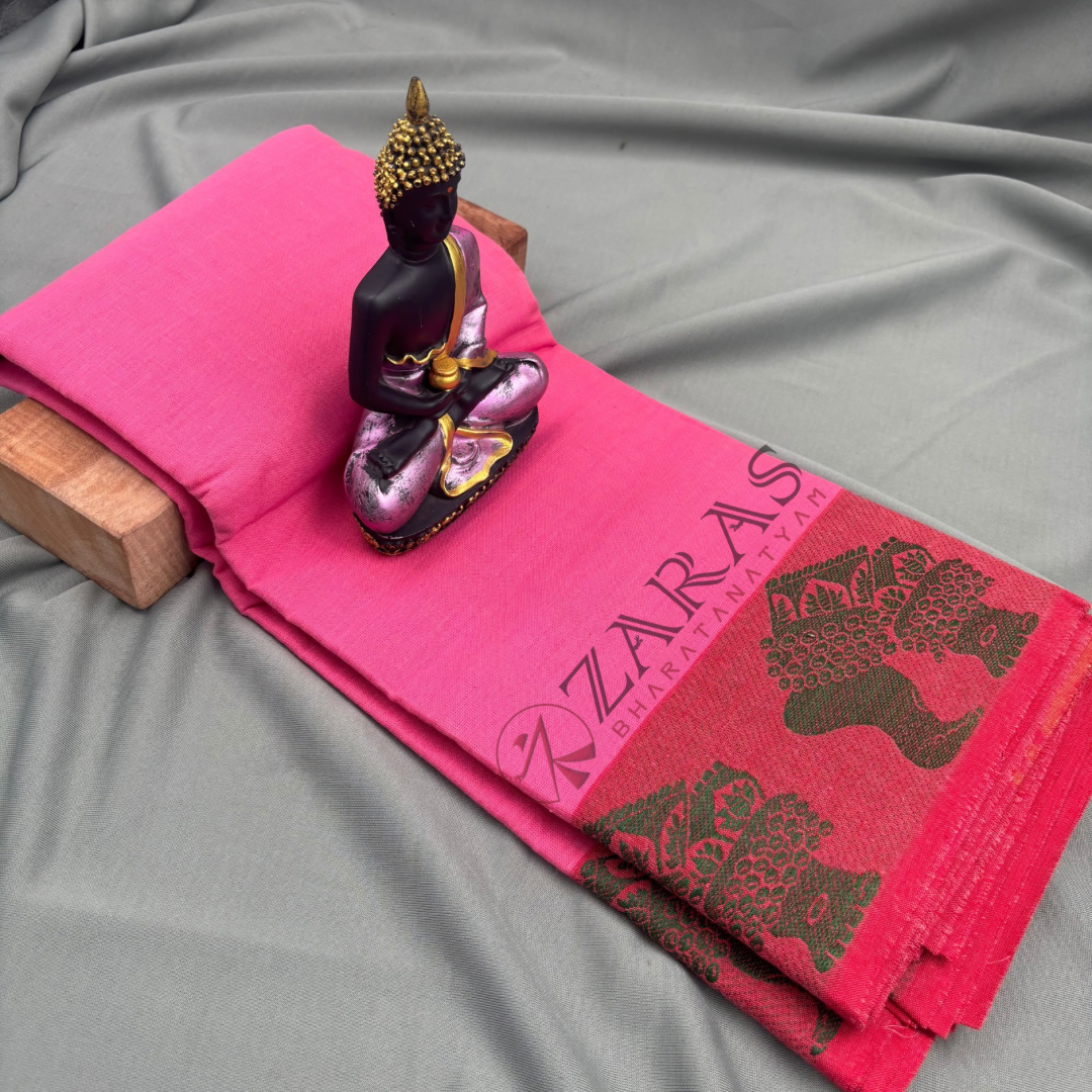 Bharatanatyam Dance Practice Saree - Baby Pink Salangai Border image 1
