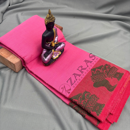 Bharatanatyam Dance Practice Saree - Baby Pink Salangai Border image 1