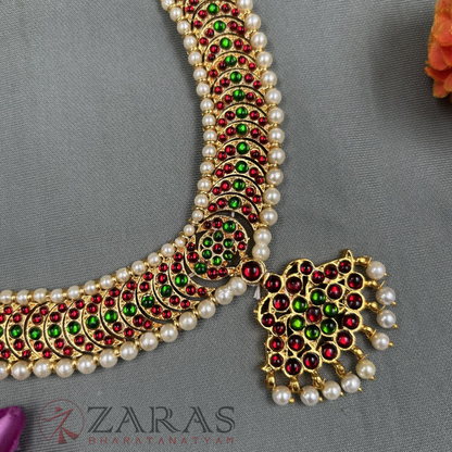 Bharatanatyam Dance Jewellery Necklace - S Flower Leaf RG Kemp CS Beads image 2