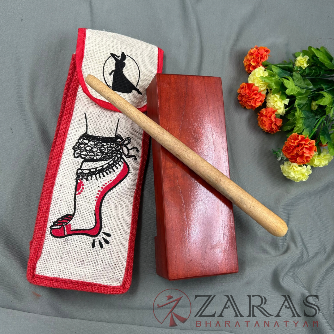 Bharatanatyam Dance Class Instruments - Thattu Manai Set / Thattu Kali POLISHED & Jute Bag Combo image 2