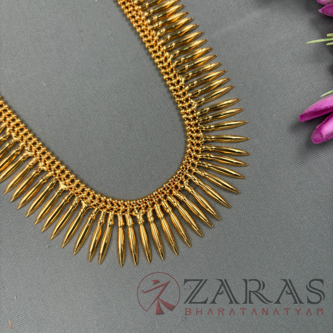 Bharatanatyam Dance Jewellery Haaram - Gold Kuchi  Maalai / Long Haaram image 1