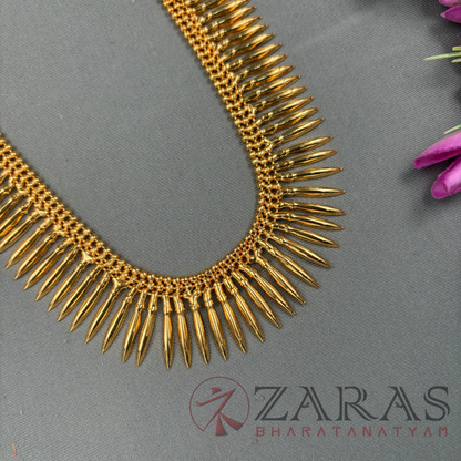 Bharatanatyam Dance Jewellery Haaram - Gold Kuchi  Maalai / Long Haaram image 1