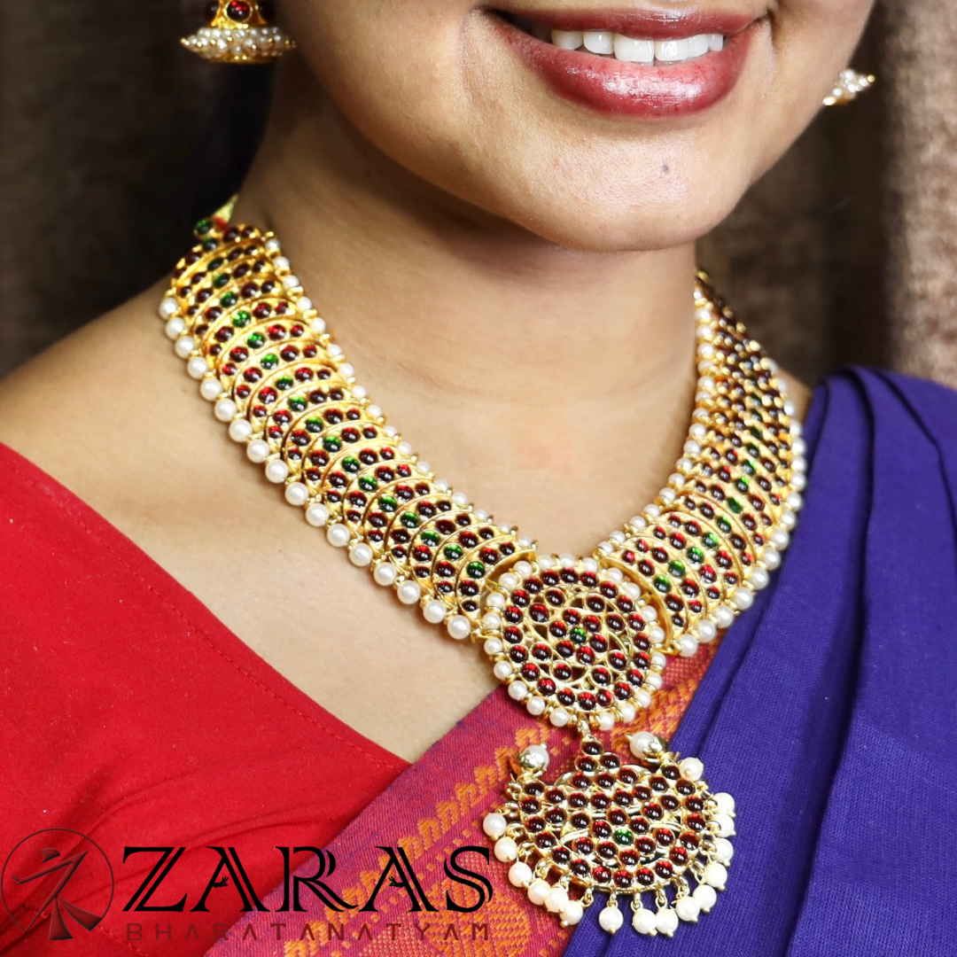 Bharatanatyam Dance Jewellery - Necklace Sun & Moon 5LP Design RG Kemp image 0