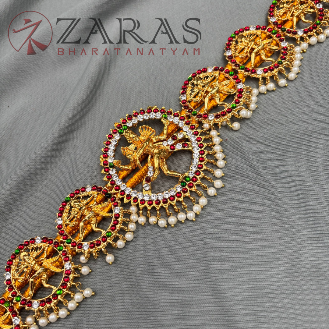 Bharatanatyam Dance Jewellery - Full Nadaraj Hip Belt RG CS Kemp (Ottiyanam) image 2