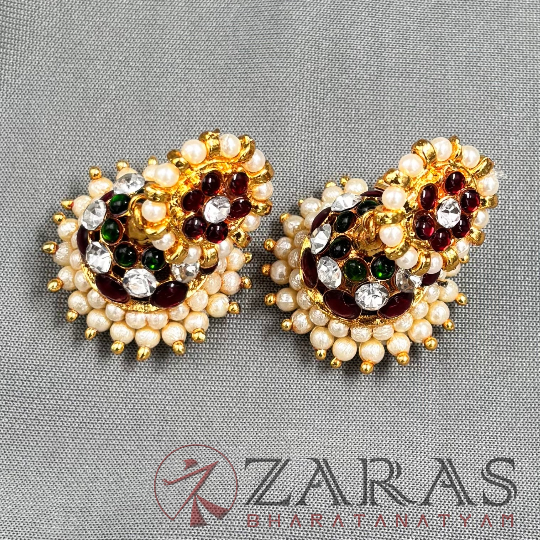 Bharatanatyam Dance Jewellery - Jimiki with Kammal 3L Kemp RG CS (Small) image 3