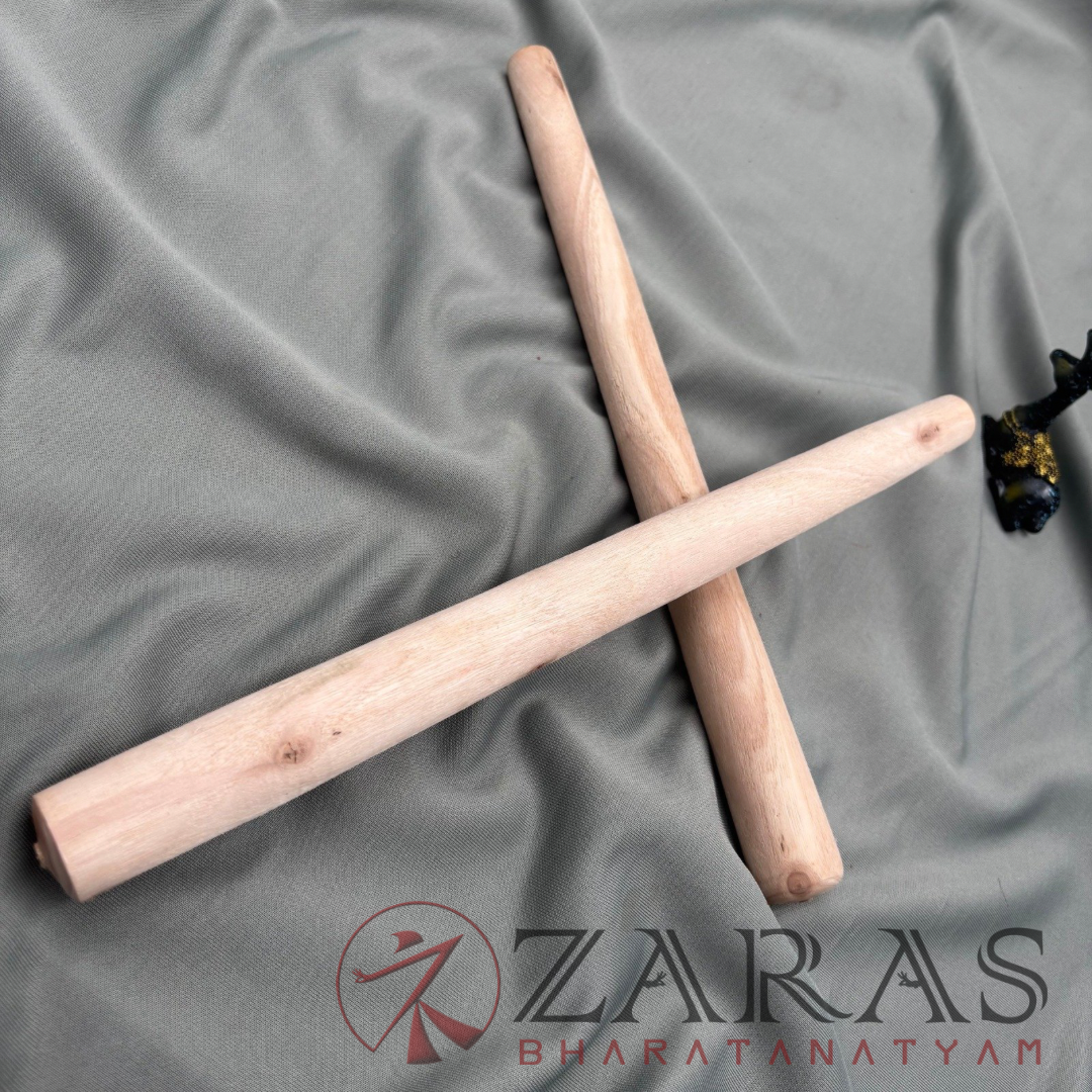 Bharatanatyam Dance Class Material - Thattu Manai Stick Alone (Wooden Stick) Set of 2 image 0