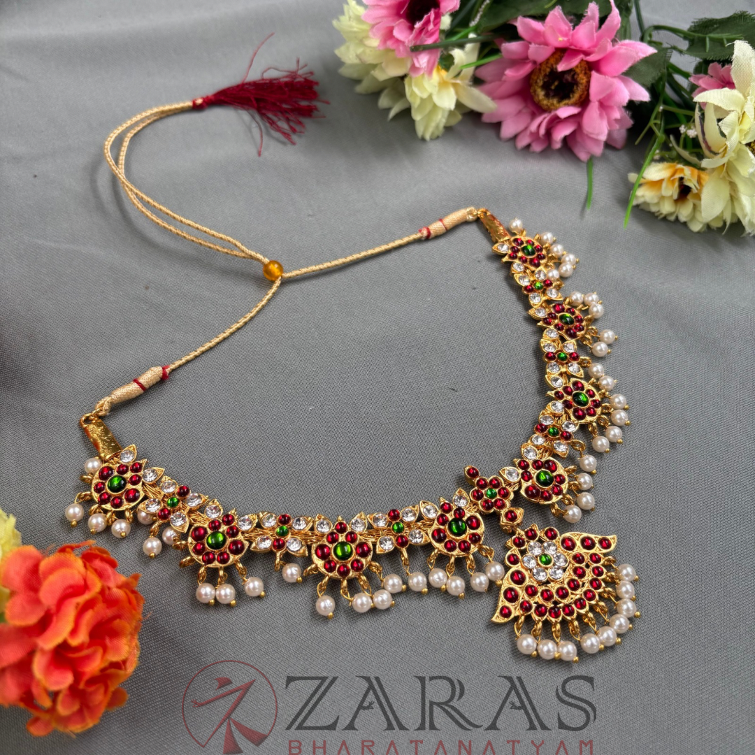 Bharatanatyam Dance Jewellery - Necklace Flower RG Kemp CS Beads image 1