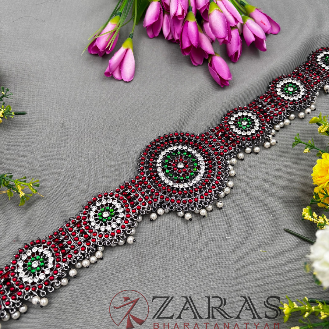 Bharatanatyam Dance Jewellery Black - Round RG Kemp CS Hip Belt (Ottiyanam) image 1