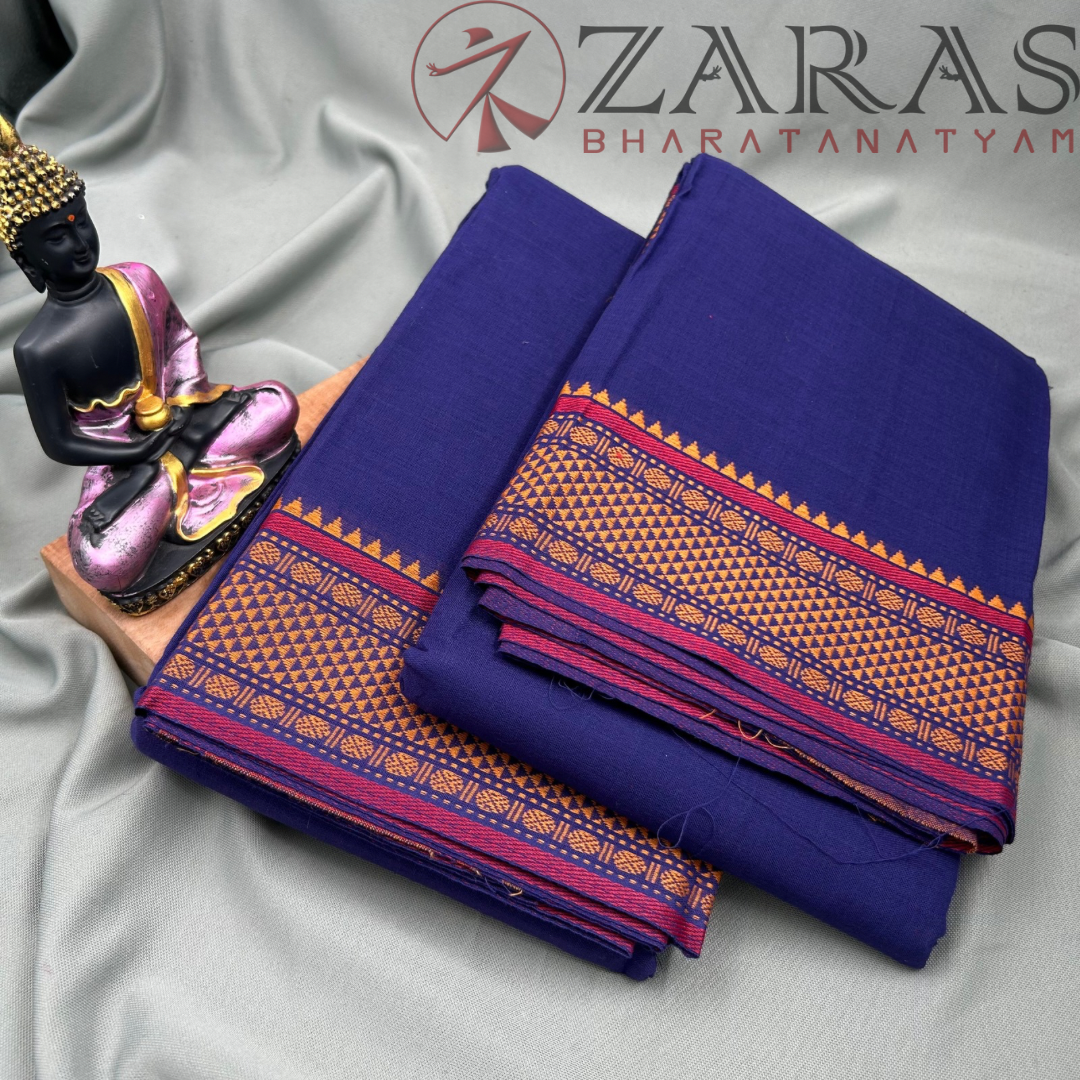 Bharatanatyam Dance Practice Saree - D Blue Mus Diamond Double Coin image 1