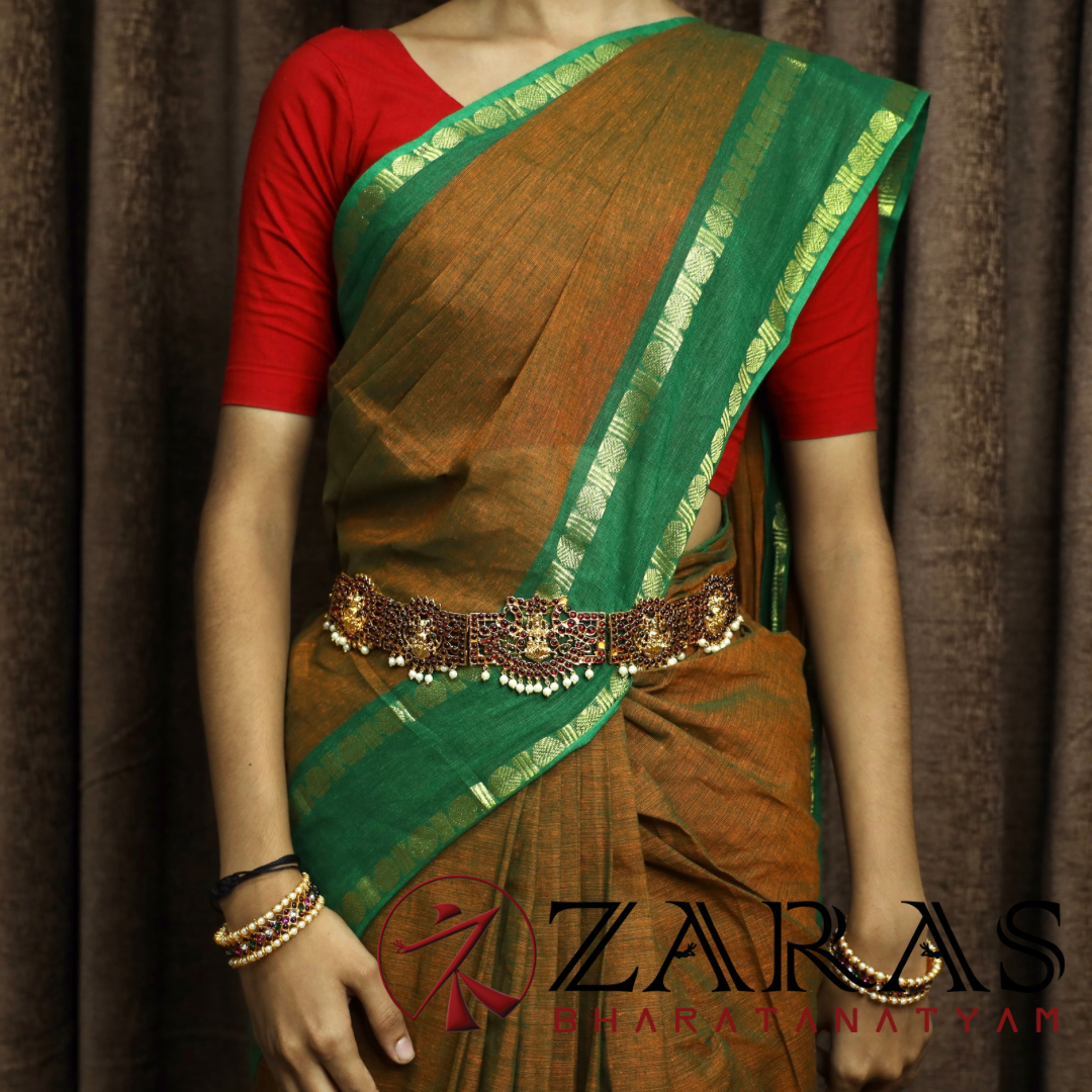 Bharatanatyam Dance Jewellery - Lakshmi RG Hip Belt Kemp Pe (Ottiyanam) image 1