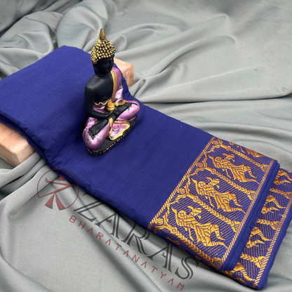 Bharatanatyam Dance Practice Saree - Royal Blue Doll Border image 0