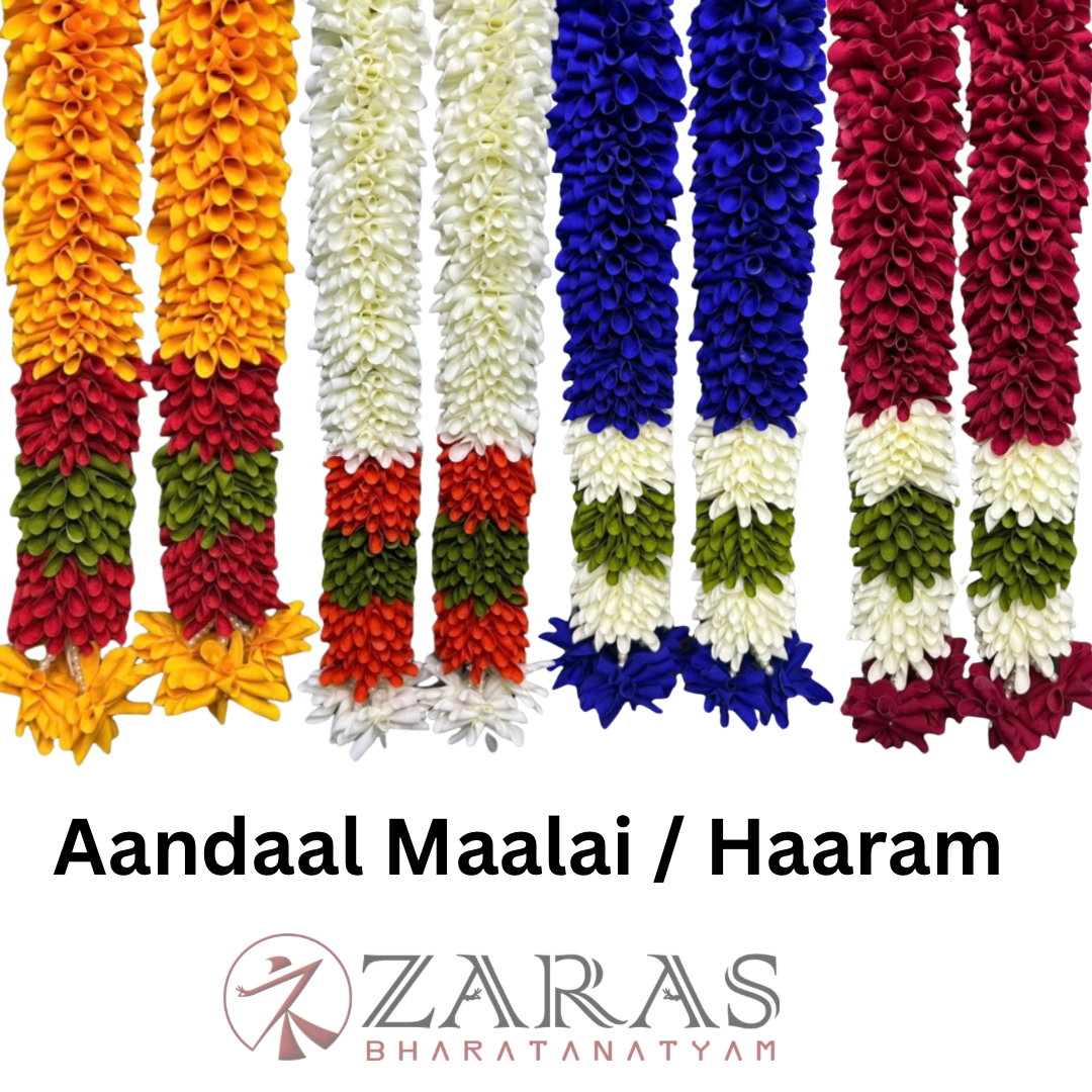 Bharatanatyam Dance Cloth Aandaal Maalai / Haaram – Mixed Colours (Each Side 1 meter / 40 inch Length)