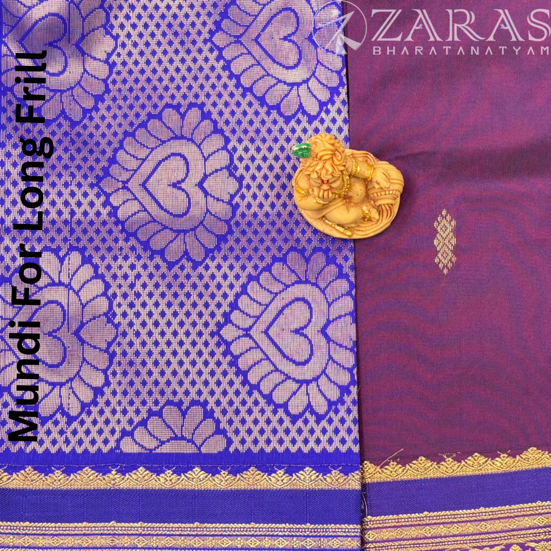 Art Silk Saree + Costume Stitching Readymade (Wine with Blue)