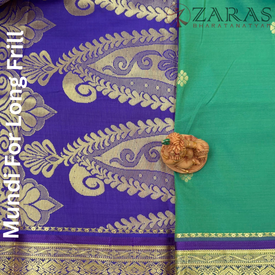 Art Silk Saree + Costume Stitching Readymade (Sea Green with Violet)