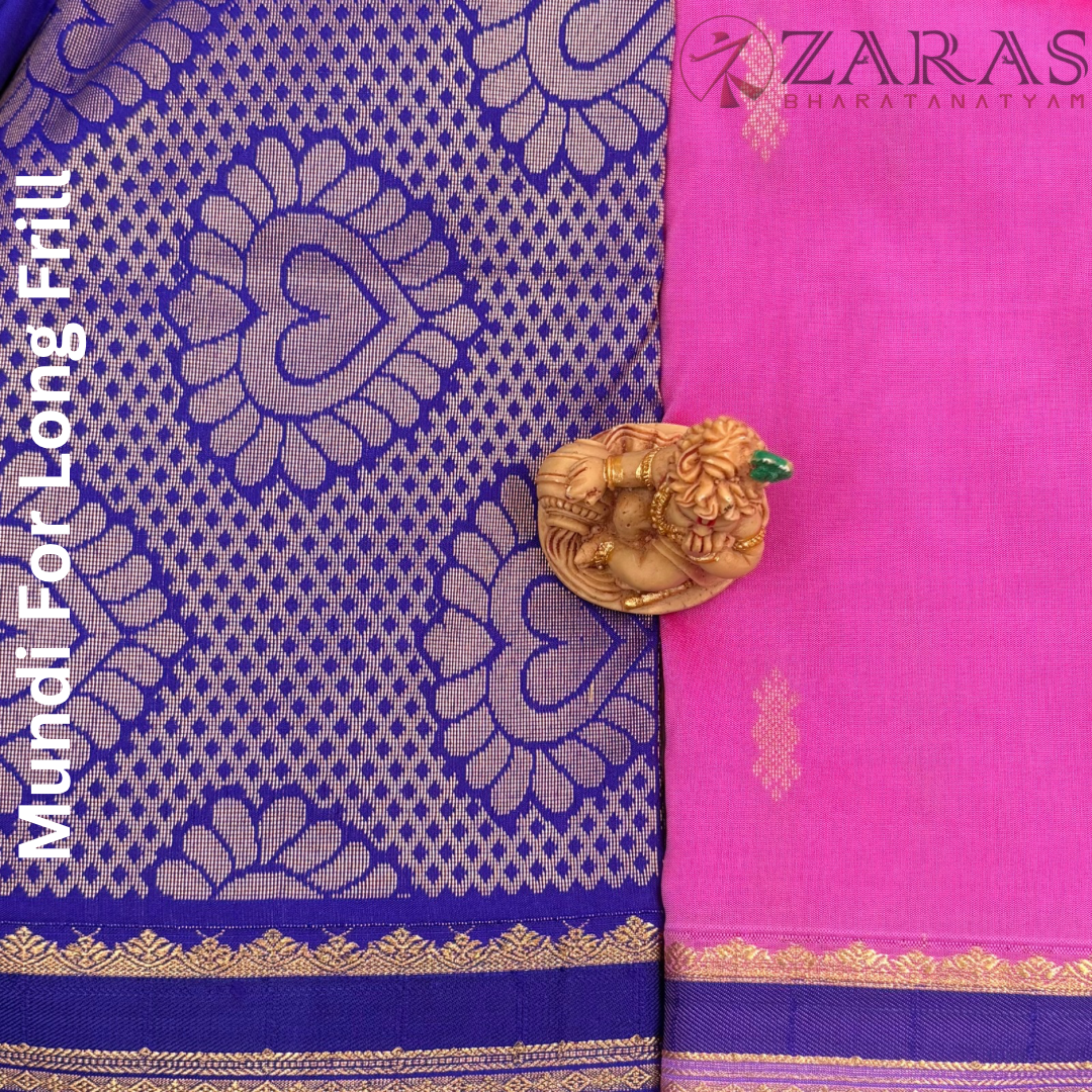 Art Silk Saree + Costume Stitching Readymade (Baby Pink with Violet)