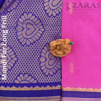 Art Silk Saree + Costume Stitching Readymade (Baby Pink with Violet)