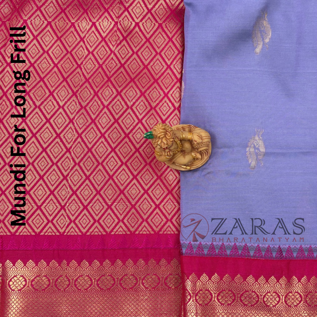 Art Silk Saree + Costume Stitching Readymade (Lavender with Pink)