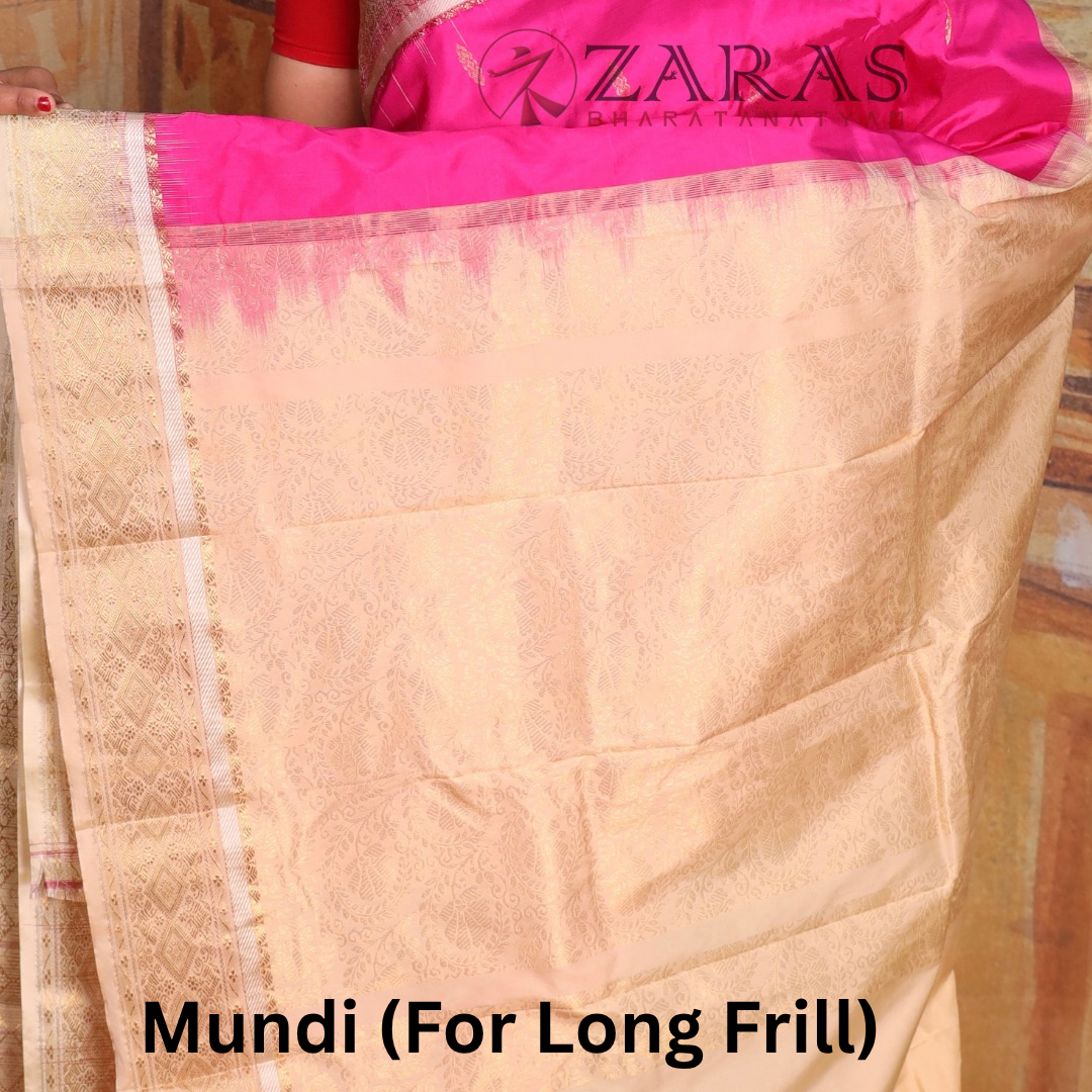 Dharmavaram Pure Pattu (Silk) Saree + Costume Stitching Readymade (Pink with Half White)