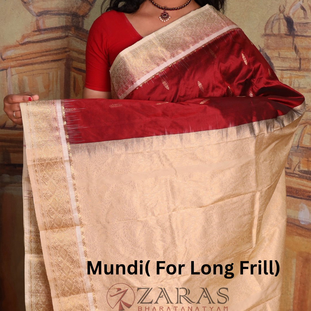 Dharmavaram Pure Pattu (Silk) Saree + Costume Stitching Readymade (Maroon with Half White)