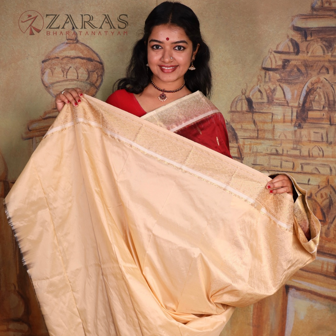 Dharmavaram Pure Pattu (Silk) Saree + Costume Stitching Readymade (Maroon with Half White)