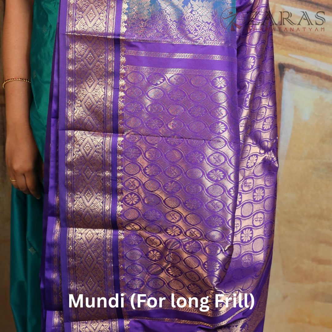 Dharmavaram Pure Pattu (Silk) Saree + Costume Stitching Readymade (Peacock Green with V Blue)