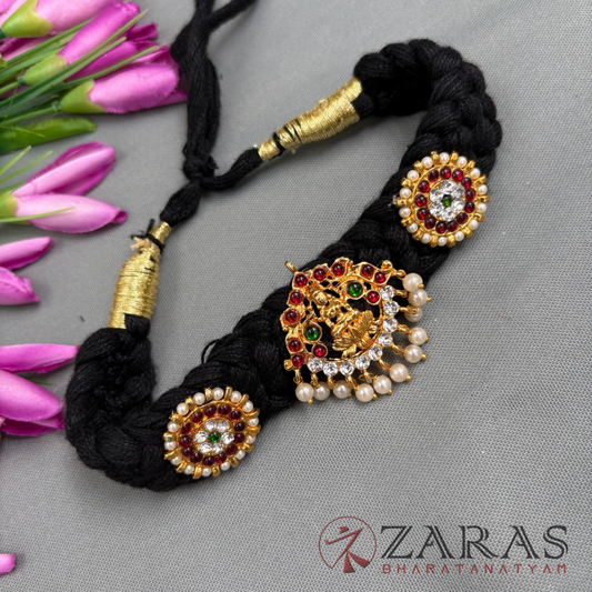 Bharatanatyam Dance Jewellery Necklace - Lakshmi RG Kemp Black Thread Type