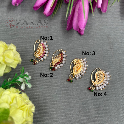 Bharatanatyam Dance Jewellery - Manga Nathu Multi Stone (Left Side)