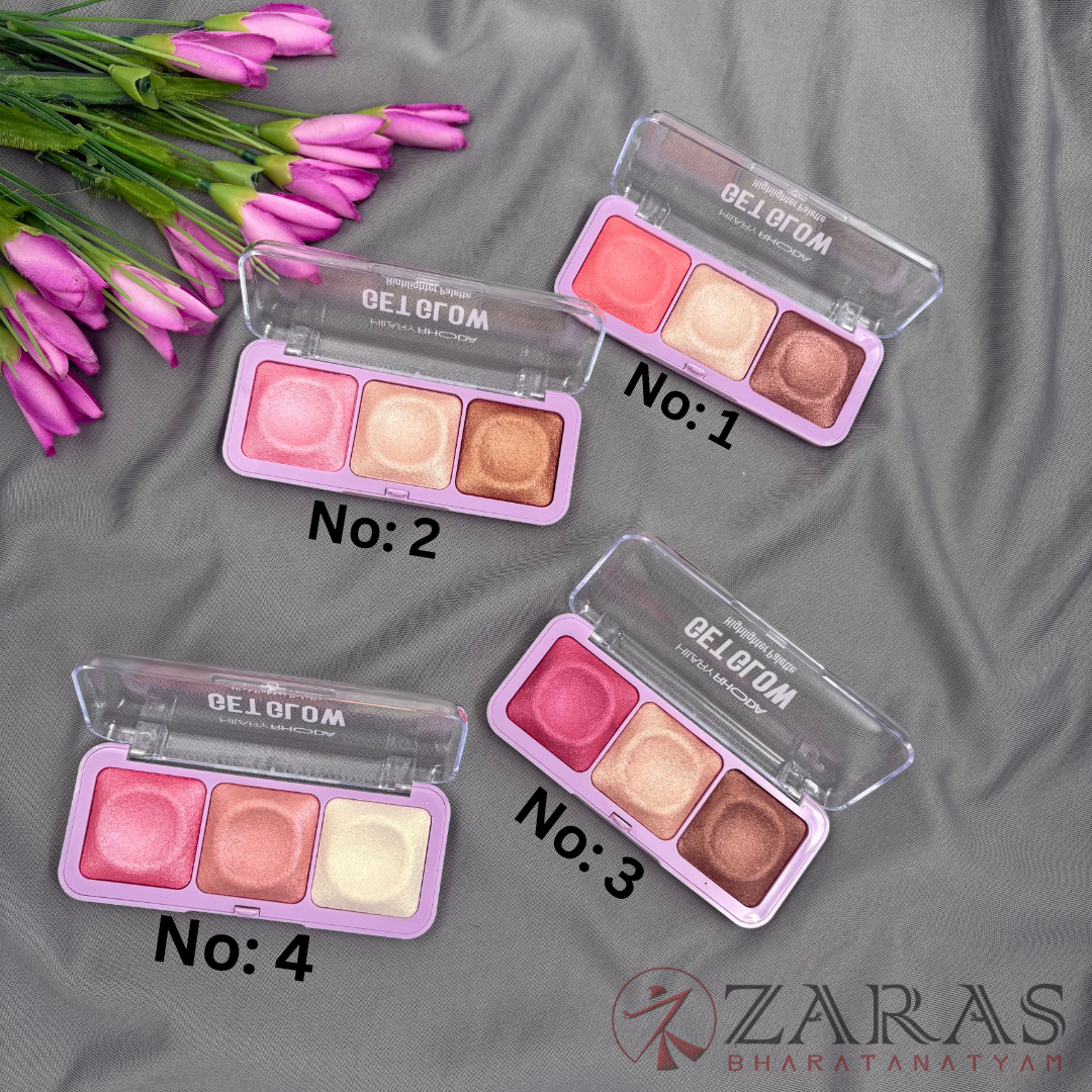 Bharatanatyam Dance Makeup Products - Highlighter Palette (Hilary Rhoda) (3 IN 1)