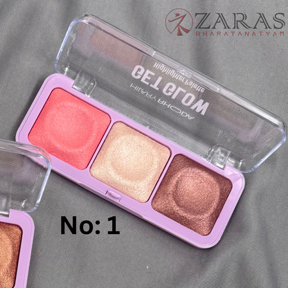 Bharatanatyam Dance Makeup Products - Highlighter Palette (Hilary Rhoda) (3 IN 1)