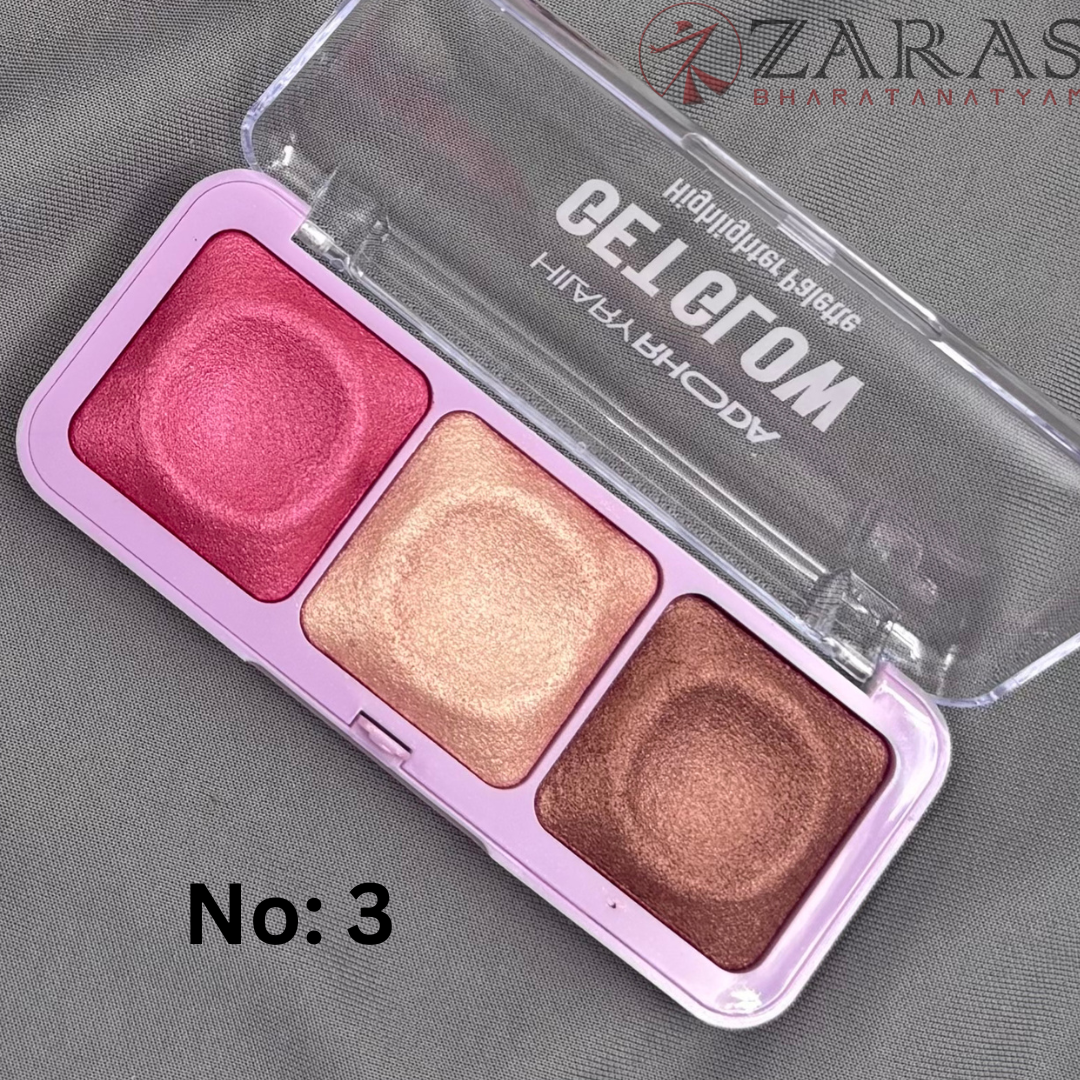 Bharatanatyam Dance Makeup Products - Highlighter Palette (Hilary Rhoda) (3 IN 1)