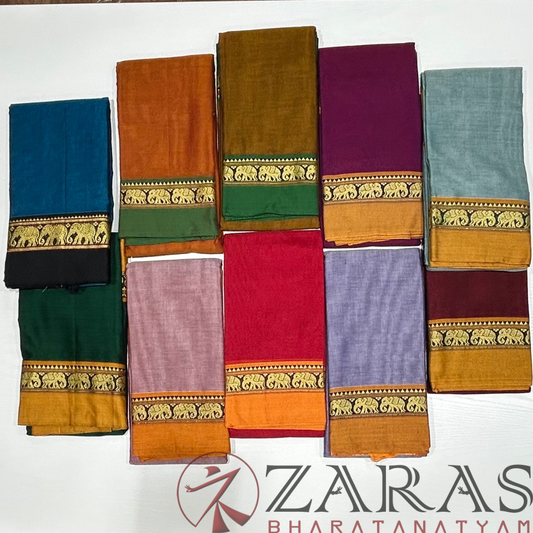 Ready-to-wear Dance Practice Sarees – Pre-Stitched (Set of 3 Pcs – Skirt, Pallu & Side Fan without Blouse) Elephant GO