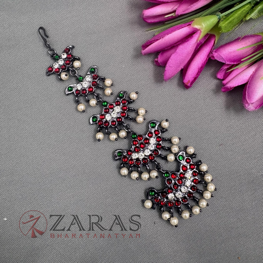 Bharatanatyam Dance Jewellery Black - 5 Step Leaf Netti Chutti RG Kemp CS