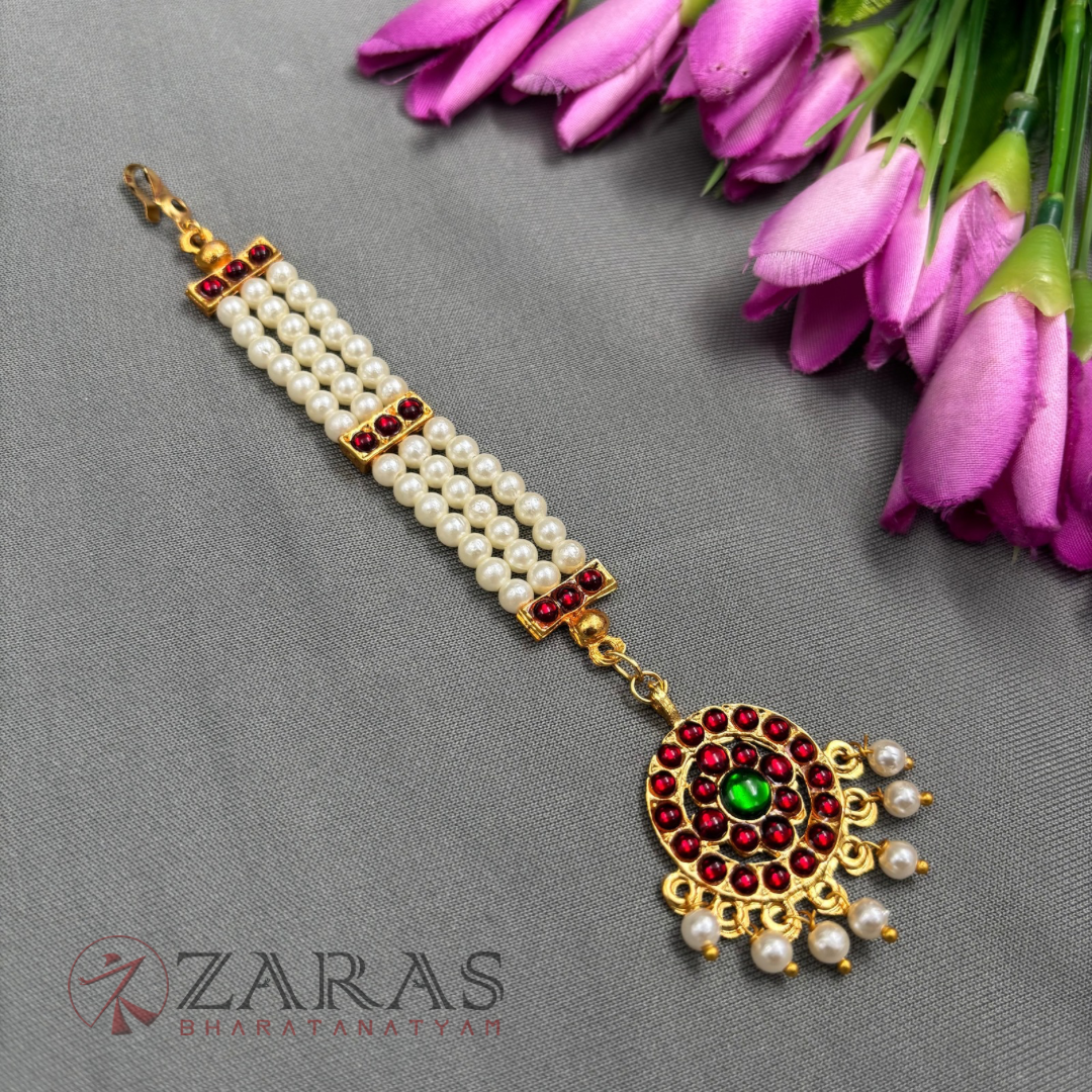 Bharatanatyam Dance Jewellery - 3 L Beads & Round RG Kemp Netti Chutti