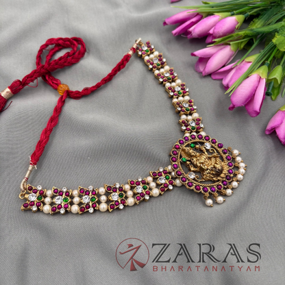Bharatanatyam Dance Jewellery Alankara Necklace - Lakshmi & Lotus PG Kemp CS Beads