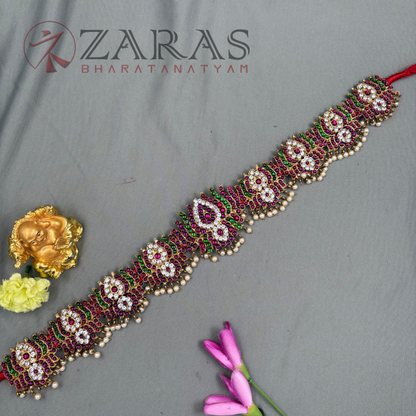 Bharatanatyam Dance Alankara Jewellery - Lotus PG Kemp CS Hip Belt (Ottiyanam)